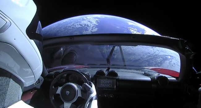 Starman and his Roadster in space